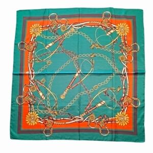 💖 2/$30 Square Satin hair head neck chain print oversized Scarf bandana scarf